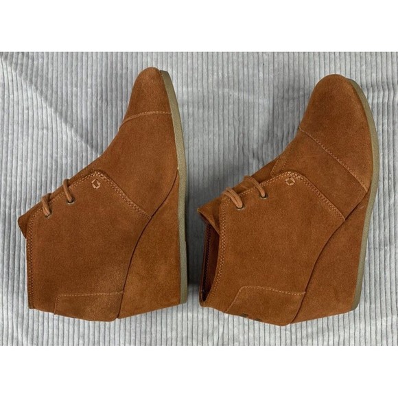 TOMS  Women's Size 8M Brown Rust KALA Desert Wedge BOOT BOOTIE Suede Leather - Picture 10 of 14